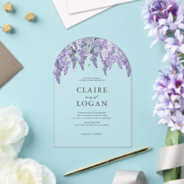 Wisteria Dusty Lila Watercolor Wedding Acryleinladungen