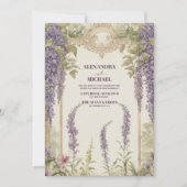 Wisteria Dusty Lila Watercolor Wedding Einladung (Vorderseite)