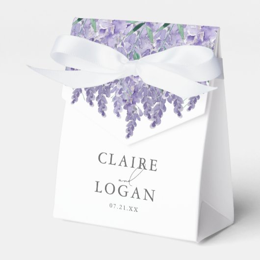 Wisteria Dusty Lila Watercolor Wedding Geschenkschachtel (Vorderseite)