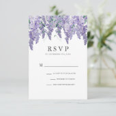 Wisteria Dusty Lila Watercolor Wedding RSVP Card (Stehend Vorderseite)