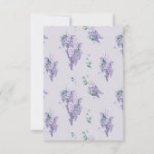 Wisteria Dusty Lila Watercolor Wedding RSVP Card (Rückseite)