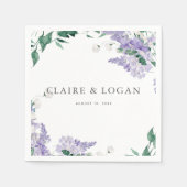 Wisteria Dusty Lila Watercolor Wedding Serviette (Vorderseite)