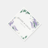 Wisteria Dusty Lila Watercolor Wedding Serviette (Ecke)