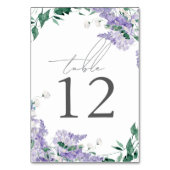 Wisteria Dusty Lila Watercolor Wedding Tischnummer (Rückseite)