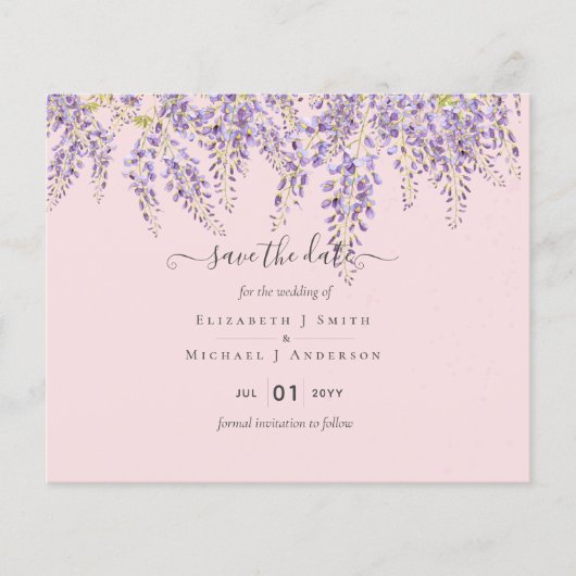 Wisteria Dusty Pink Wedding Rett Dates BUDGET Flye Flyer (Vorne)