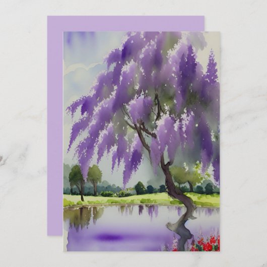 Wisteria Einladung (Vorne/Hinten)