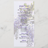 Wisteria fängt an zu Open Wedding Programm (Rückseite)