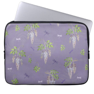 Wisteria, Farne und Libellen Laptopschutzhülle