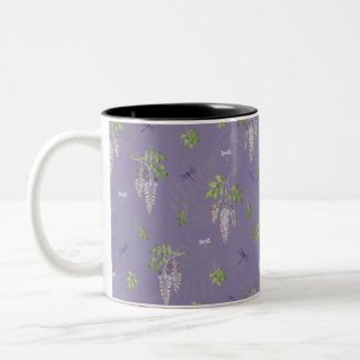 Wisteria, Fern, & Dragonflies Zweifarbige Tasse