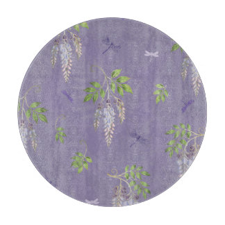 Wisteria, ferns, & Dragonflies Schneidebrett