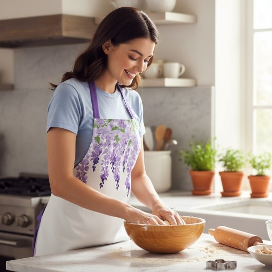 Wisteria Flora Personalisierter Name Schürze