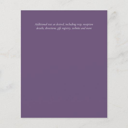 Wisteria Floral Garden Lavender Wedding Dusty Blue Flyer (Hinten)