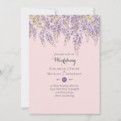 Wisteria Floral Garden Lavender Wedding Dusty Pink Einladung (Vorderseite)