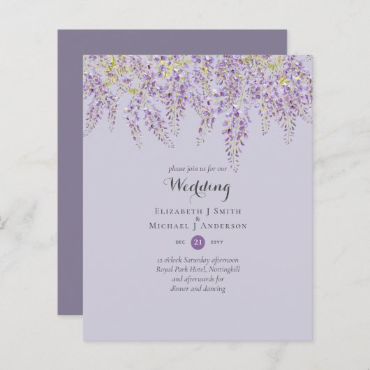 Wisteria Floral Garden Lila Hochzeit (Vorne/Hinten)