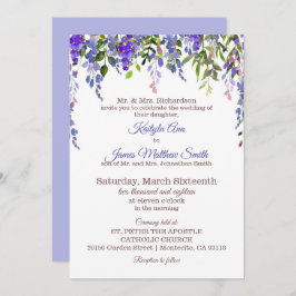 Wisteria Floral Modern Wedding Einladung