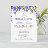 Wisteria Floral Modern Wedding Einladung (Stehend Vorderseite)
