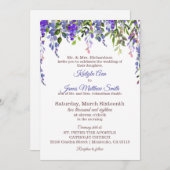 Wisteria Floral Modern Wedding Einladung (Vorne/Hinten)