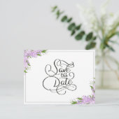 Wisteria Floral Save the Date Postkarte (Stehend Vorderseite)