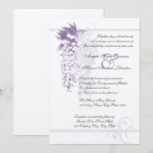 Wisteria Floral Wedding Einladung (Vorne/Hinten)