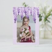 Wisteria Foto | Bat Mitzvah Dankeskarte (Stehend Vorderseite)