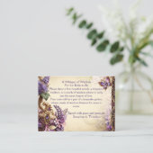 Wisteria Garden Adventure Card | Lila Bridal Hinweiskarte (Stehend Vorderseite)