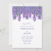 Wisteria Garden Romantische Lila Hochzeit Einladung (Vorderseite)