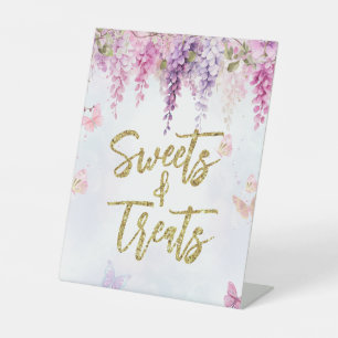 Wisteria Glitzer Butterfly Geburtstagsfeiern Süßig Sockelschild