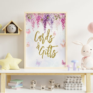 Wisteria Glitzer Butterfly Geburtstagskarten Gesch Poster