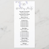 Wisteria-Hochzeitsprogramm Programm (Rückseite)