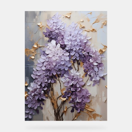 Wisteria - Impasto Floral Acrylschild (Vorderseite)