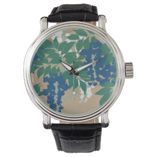 Wisteria Kamisaka Sekka japan painting Art Leinwan Armbanduhr