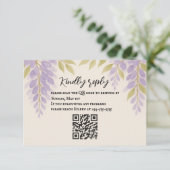 Wisteria Lane QR Code RSVP Card Karte (Stehend Vorderseite)