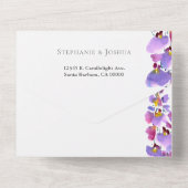 Wisteria Lila Arch Wedding RSVP Menüoptionen All In One Einladung (Rückseite)