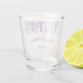 Wisteria Lila Blume Aquarell Blumenzwiebeln Schnapsglas (Rückseite)