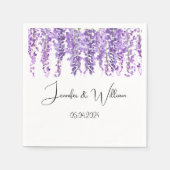 Wisteria Lila Blume Aquarell Blumenzwiebeln Serviette (Vorderseite)