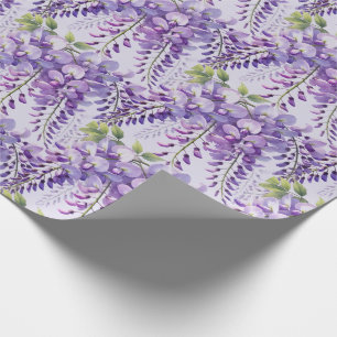 Wisteria Lila Blumen Wildblumen Aquarell  Geschenkpapier