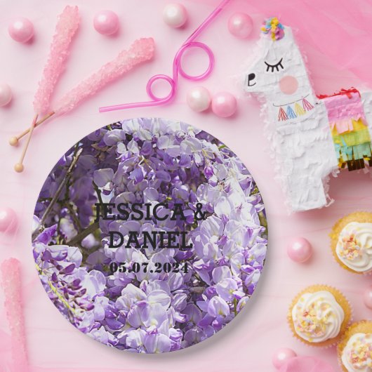 Wisteria Lila Floral Blossom Tree Violet Pappteller (Party)