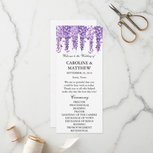 Wisteria Lila Floral Programm (Vorderseite/Rückseite Beispiel)