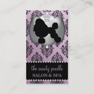 Wisteria Lila Jeweled Damask Dog Grooming/Wellness Visitenkarte
