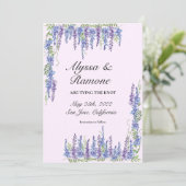 Wisteria Lila Save the Date (Stehend Vorderseite)