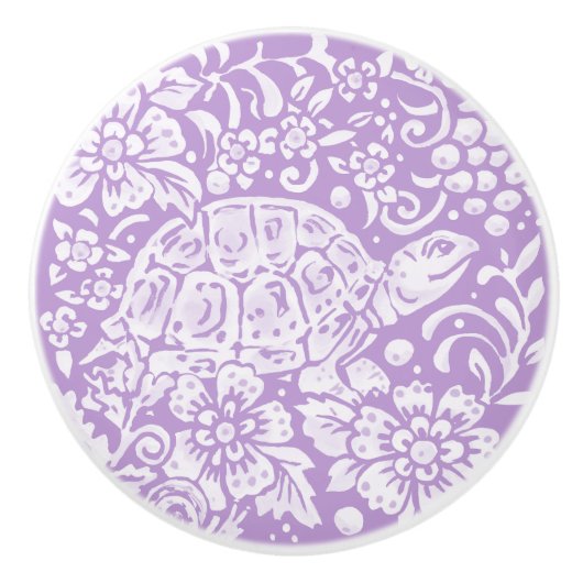 Wisteria Lila Turtle Floral Foodland Keramikknauf (Vorderseite)