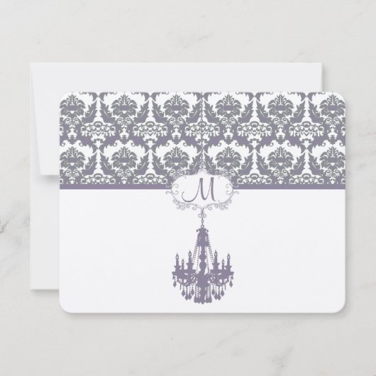 Wisteria Lila Vintage Chandelier Response Cards RSVP Karte (Vorderseite)