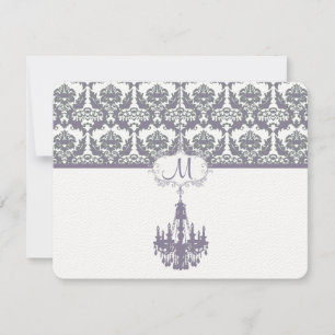 Wisteria Lila Vintage Chandelier Response Cards RSVP Karte