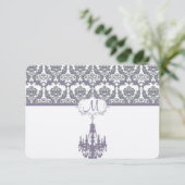 Wisteria Lila Vintage Chandelier Response Cards RSVP Karte (Stehend Vorderseite)