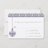 Wisteria Lila Vintage Chandelier Response Cards RSVP Karte (Rückseite)