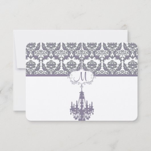 Wisteria Lila Vintage Chandelier Response Cards RSVP Karte (Vorderseite)