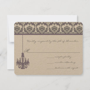 Wisteria Lila Vintage Chandelier Response Cards RSVP Karte
