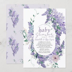 Wisteria Lila Watercolor Baby Show by Mail Einladung
