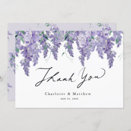 Wisteria Lila Watercolor Wedding Dankeskarte