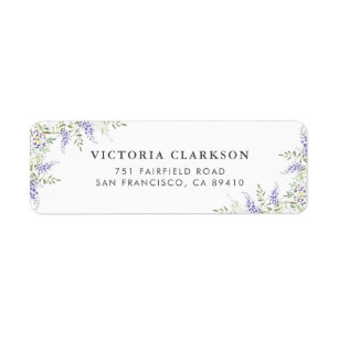 Wisteria Lila Wisteria Rücksendeadresse Label